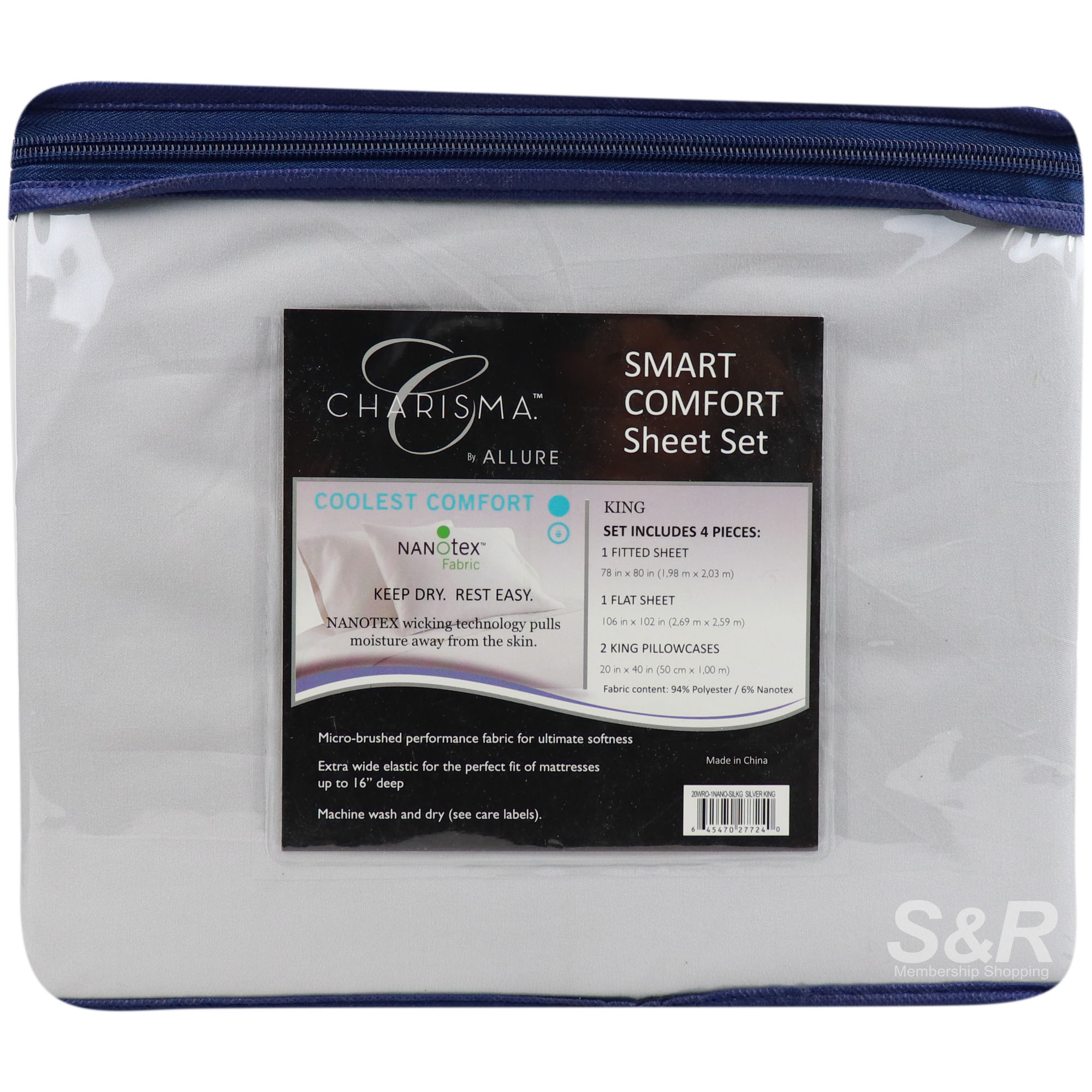 Charisma Nanotex Fabric Smart Comfort Bedsheet King Size 1 Set